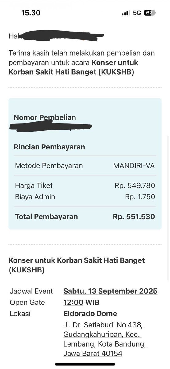 haatchiii's tweet photo. WTS 2 TIKET KONSER JUICY LUICY, ADRIAN KHALIF, &amp; BERNADYA
Bandung 13 september 2025
Harga beli 551ribu
Jual di harga 450ribu ajaa

#wts #kukshb #bandung #bernadya #juicyluicy #adriankhalif https://t.co/H7DEiF3JVR
