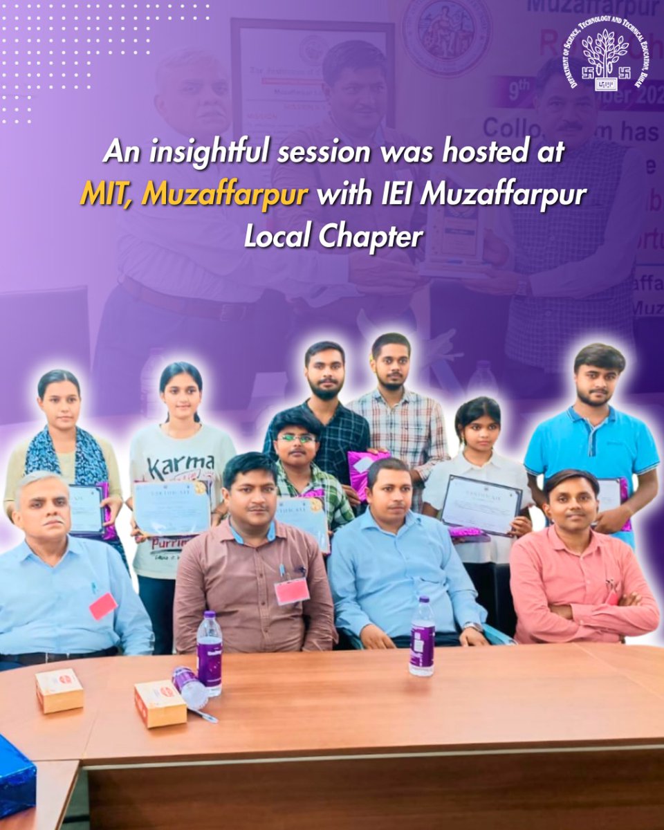 DSTTEBihar's tweet image. Royal Charter Day at @MitMuzaffarpur 
From the history of the Chartered Act to the future of AI in sustainable urban development students explored ideas, challenges &amp;amp; opportunities with zeal.

#StudentLearning #dsttebihar #bihareducation