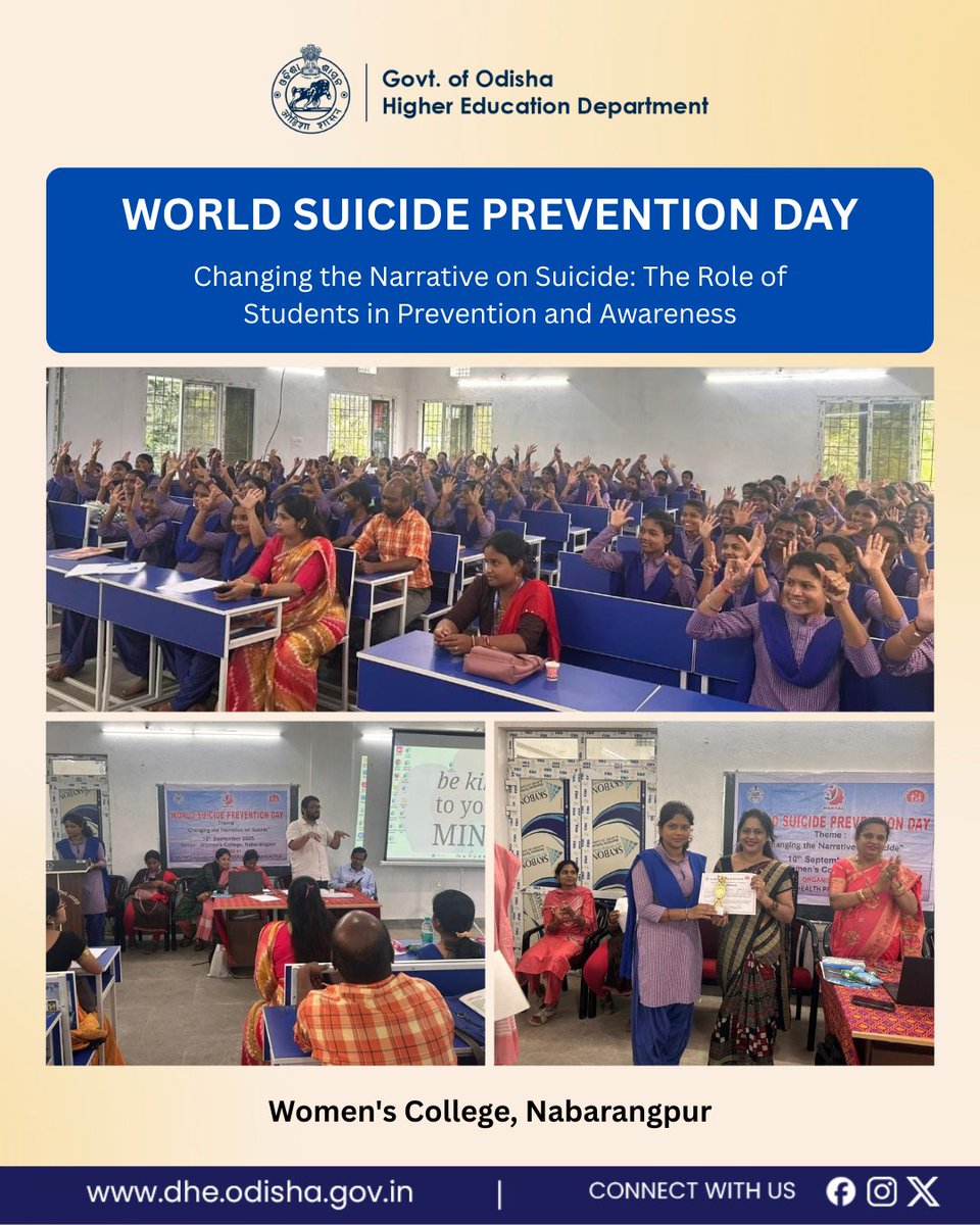 Students play a vital role in spreading awareness, fostering support, and building hope. On the occasion of World Suicide Prevention Day, which reminds us to ‘Change the Narrative on Suicide.’💛 

#WorldSuicidePreventionDay #highereducation