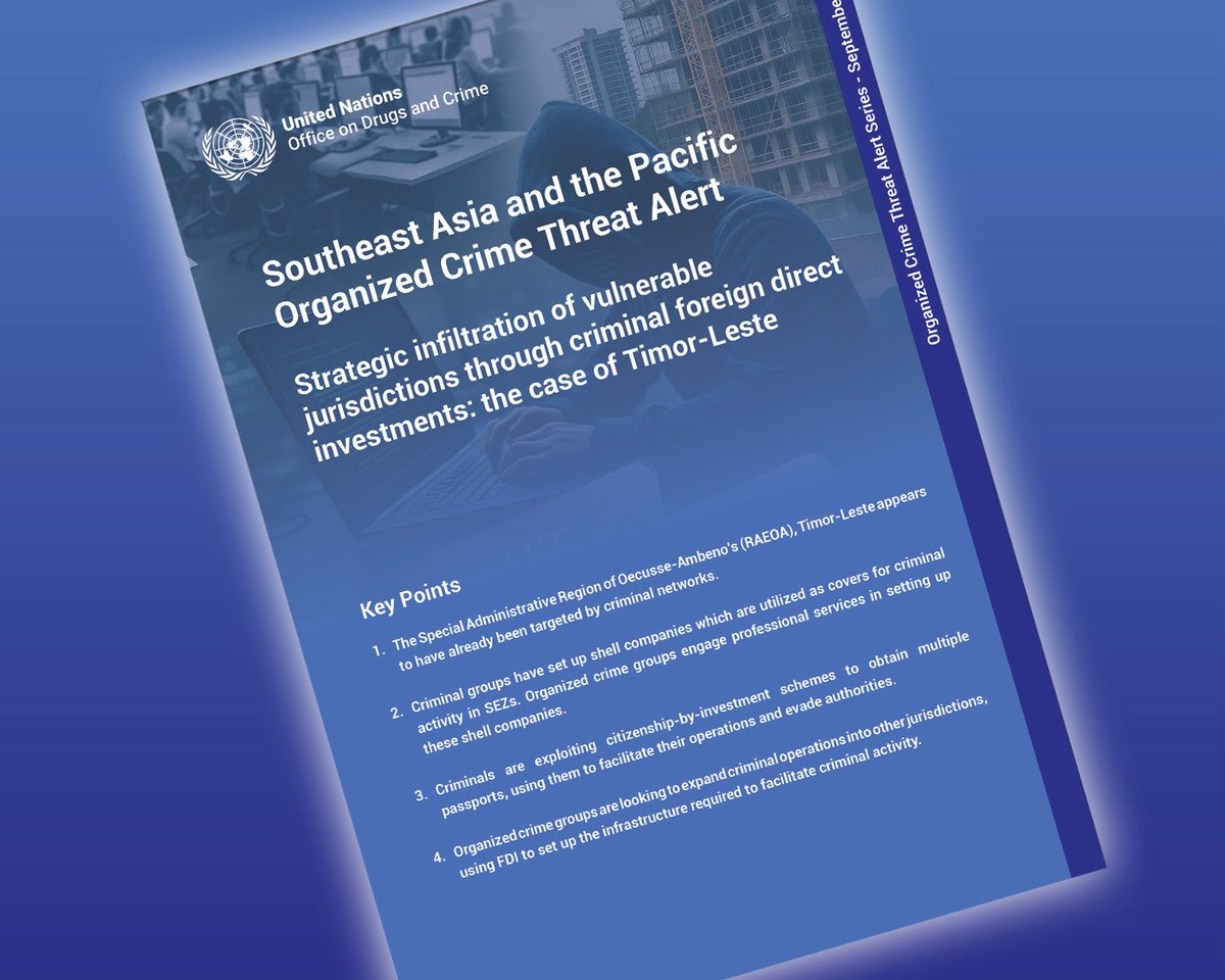 🚨 Criminal groups use FDI to infiltrate Timor-Leste’s Oecusse zone.

🔹 Scam centre signs
🔹 Shell firms &amp; multiple passports
🔹 Ties to org crime &amp; offshore gambling

As crackdowns rise in SE Asia, networks target less prepared jurisdictions.

Link👇
