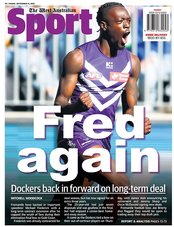 The back page of tomorrow's <a href="/westaustralian/">The West Australian</a> 

<a href="/TheWestSport/">The West Sport</a>