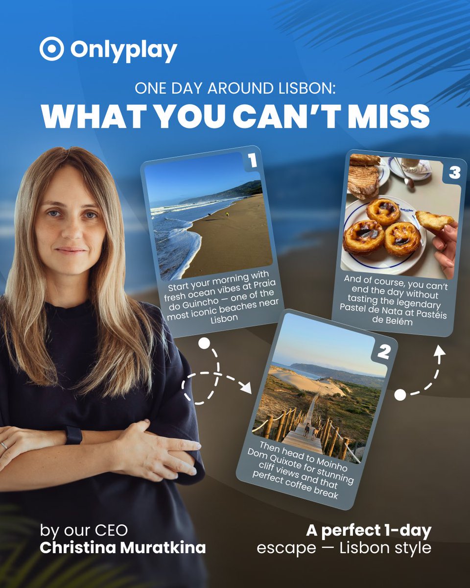 🌍One Day Around Lisbon: What you can’t miss. Conferences are great — but sometimes the best memories come from the moments in between. 

Our CEO, Christina Muratkina, shares her idea of a perfect day off just outside Lisbon for anyone joining SBC this September☀️