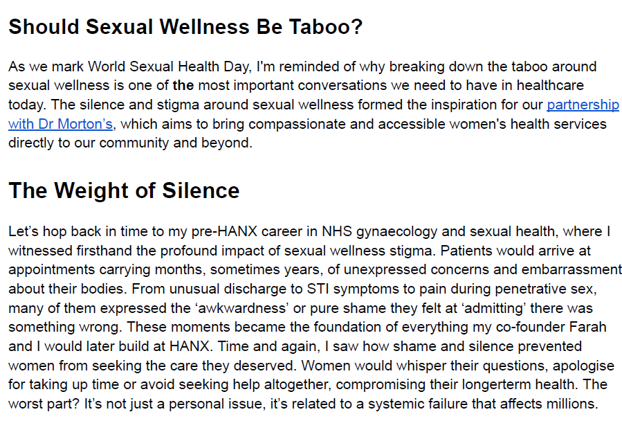 You might have missed it if you're not on facebook... but Women's health isn't just about days of the year. And sexual health shouldn't be any different. Here's a snippet of a new blog to be shared on the website very soon! Let us know what you think?! #worldsexualhealthday