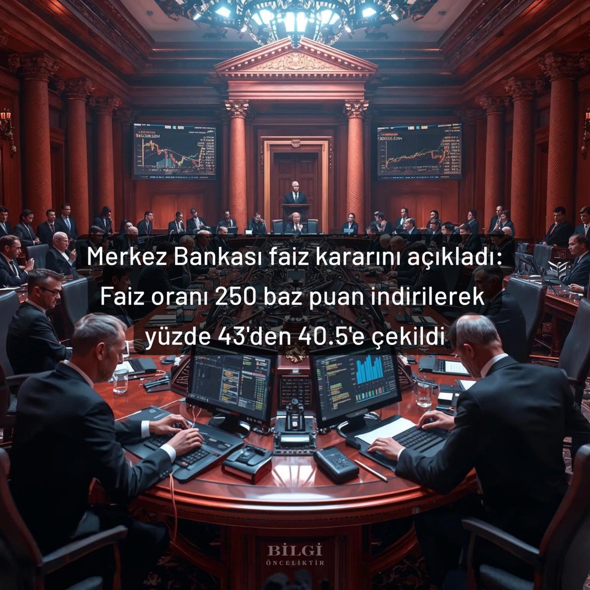 Merkez Bankası faizi 250 puan indirdi 🏦
