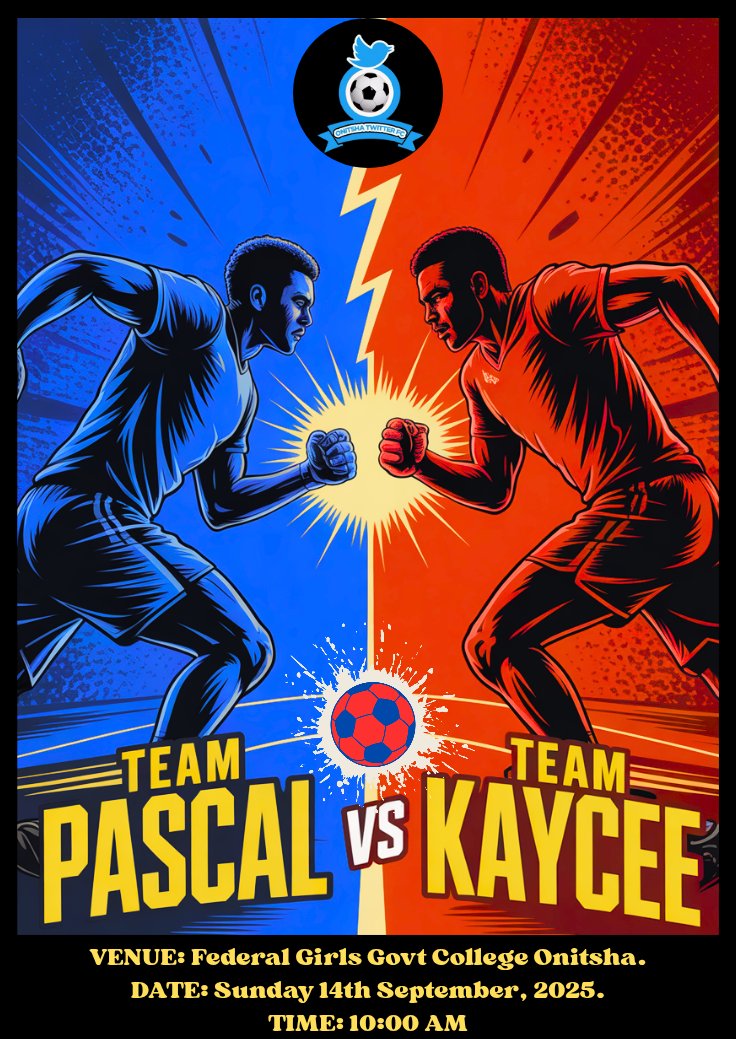 oshatweetfootba's tweet image. Sunday Matchday.
Team @duke_9ja vs Team @keecee_ 

Date: Sunday 14th September, 2025.
Venue: Federal Girls Govt College Onitsha.
Time: 10 AM.

Come and enjoy sweet football.