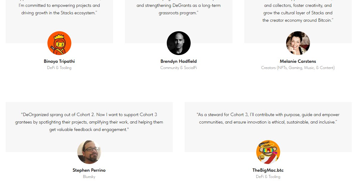 Big! Decentralized Grants on <a href="/Stacks/">stacks.btc</a> have opened up again, with $100K in available funding.

Looking forward to seeing which apps receive resources to grow into premier apps on Stacks, helping BTC move into the global economy.

Shout out to these 5 legendary DeGrants Sterwards.