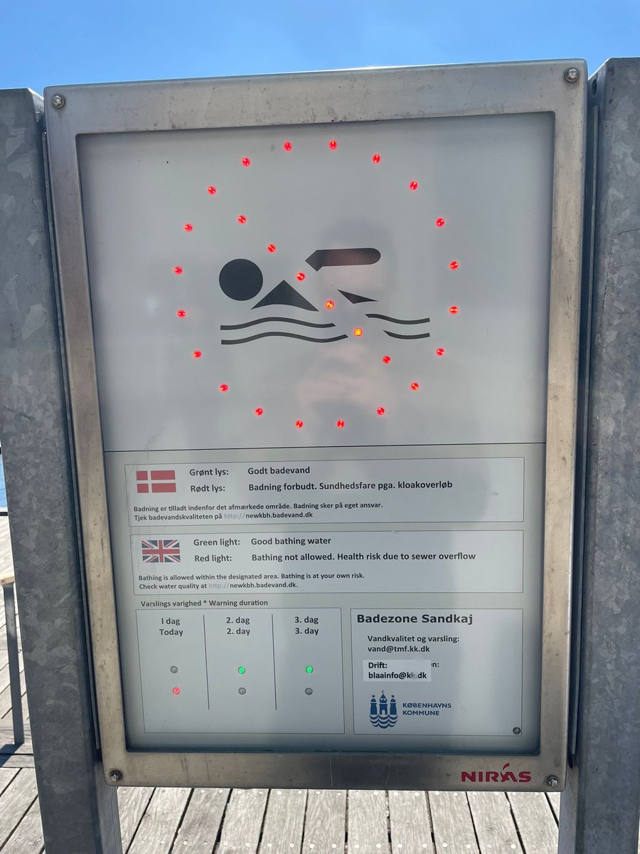 Oh look. As Yorkshire water pollute our rivers and seas daily with sewage, I'm sent this from Copenhagen. On the rare occasion they have sewage overflow due to heavy rain, interactive boards at every bathing area say whether the water is safe and when it will be clear.  Simple.
