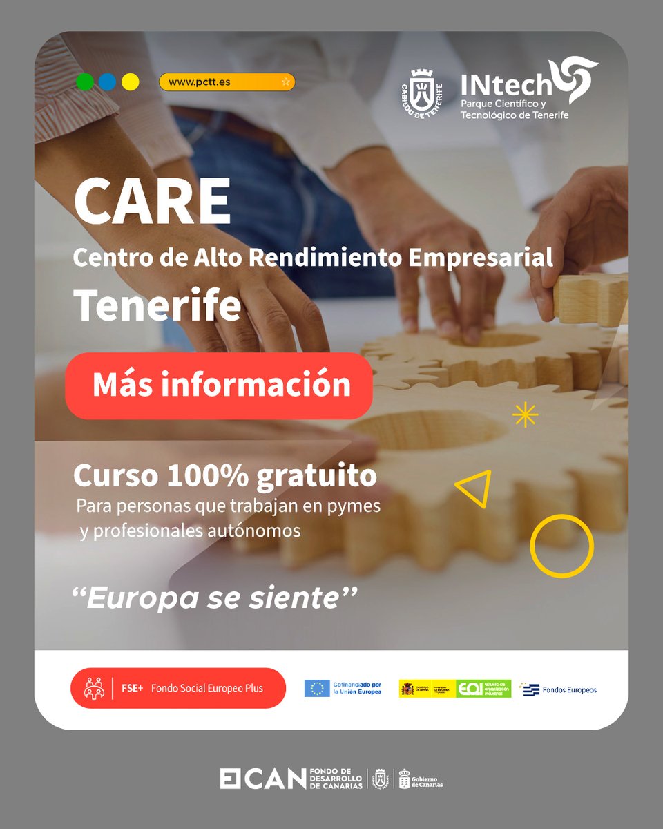 ¡Atención, pymes y autónomos! 🚀
Comienzan los programas "Centros de Alto Rendimiento Empresarial" (CARE), diseñados para impulsar tu negocio a través de la formación y mentorización. 📈