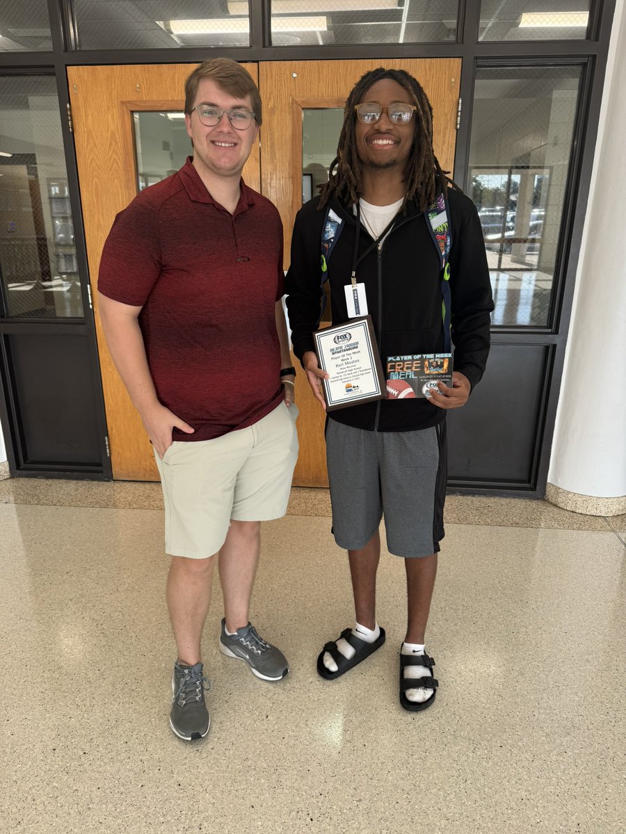 Congratulations to <a href="/WoodruffFB/">Woodruff Wolverines Football</a> WR Kori Moates, who was presented with our Week 2 <a href="/BroadRiverCoop/">Broad River Electric</a> Electrifying Player of the Week and a free meal at <a href="/365grillin/">365 Grillin & Seafood</a>!