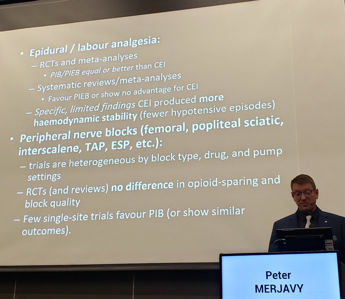 Ed Mariano, MD, MAS, FASA, FASRA 🇺🇸🇵🇭 (@emarianomd) on Twitter photo Managing regional anesthesia catheters: continuous infusion or intermittent bolus? #ESRA2025 
<a href="/PeterMerjavy/">Peter Merjavy 🇺🇦 </a> argues the side for continuous - hemodynamic stability with continuous epidural infusion, many RCTs don't show differences in outcomes between regimens Managing regional anesthesia catheters: continuous infusion or intermittent bolus? #ESRA2025 
<a href="/PeterMerjavy/">Peter Merjavy 🇺🇦 </a> argues the side for continuous - hemodynamic stability with continuous epidural infusion, many RCTs don't show differences in outcomes between regimens