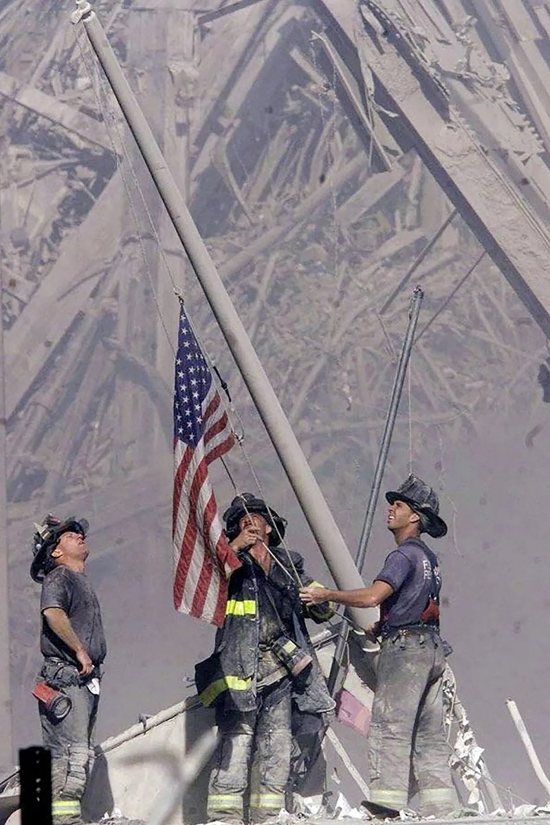 Good morning everyone ❤️

A young child watched from her classroom as the sky darkened.

She saw so many classmates taken home, while she was told to stay safe in the basement bomb shelter.

She heard her teacher cry as her fiancé was a NYC firefighter.

She learned he was never