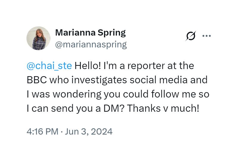 <a href="/chai_ste/">ste</a> A top, top BBC investigative journalist has confirmed that Ste is real. ✅