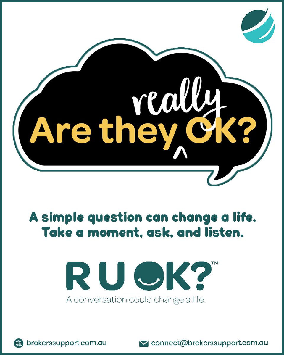 Today is R U OK? Day, a day to pause and really check in with the people around us.
.
.
#RUOKDay2025  #  #MentalHealthAwarenessWeek  
#BrokersSupportGlobal