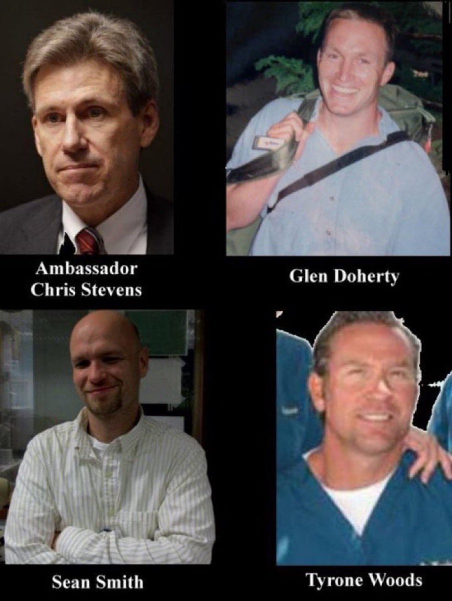 πΊππππ πππ π©πππππ πͺππππ (@navychick1993) on Twitter photo Please remember Ambassador J. Christopher Stevens, Glen Doherty,  Sean Smith, and Tyrone Woods, who died during the Benghazi attack on September 11-12, 2012.
#NeverForget Please remember Ambassador J. Christopher Stevens, Glen Doherty,  Sean Smith, and Tyrone Woods, who died during the Benghazi attack on September 11-12, 2012.
#NeverForget
