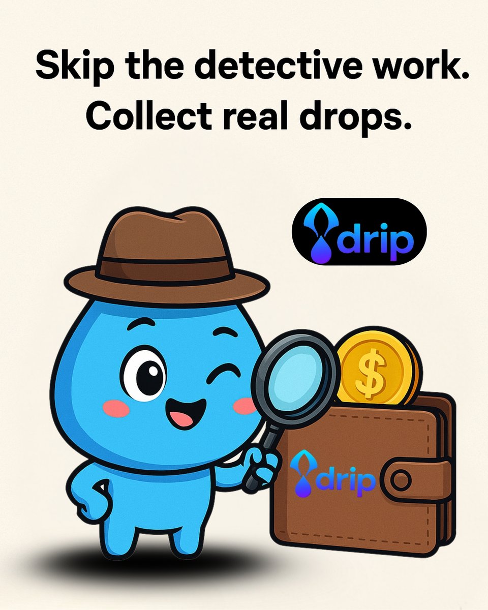 dripair_'s tweet photo. 🕵️ Every airdrop hunter needs a magnifying glass.
Or… just Drip. 💧

Skip the detective work.
Collect the real drops. 🚀

👉https://t.co/0lXzJ7CxOw 
🌐https://t.co/GaHG0tmc2R

#Airdrops #Solana #Crypto #Web3 #DeFi https://t.co/XuKkRtsbKj
