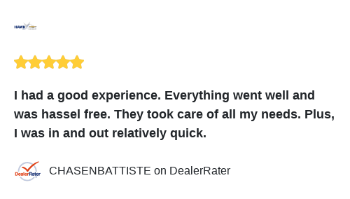 HawkChevyJoliet's tweet image. We just received a great review on DealerRater. Thank you CHASENBATTISTE!