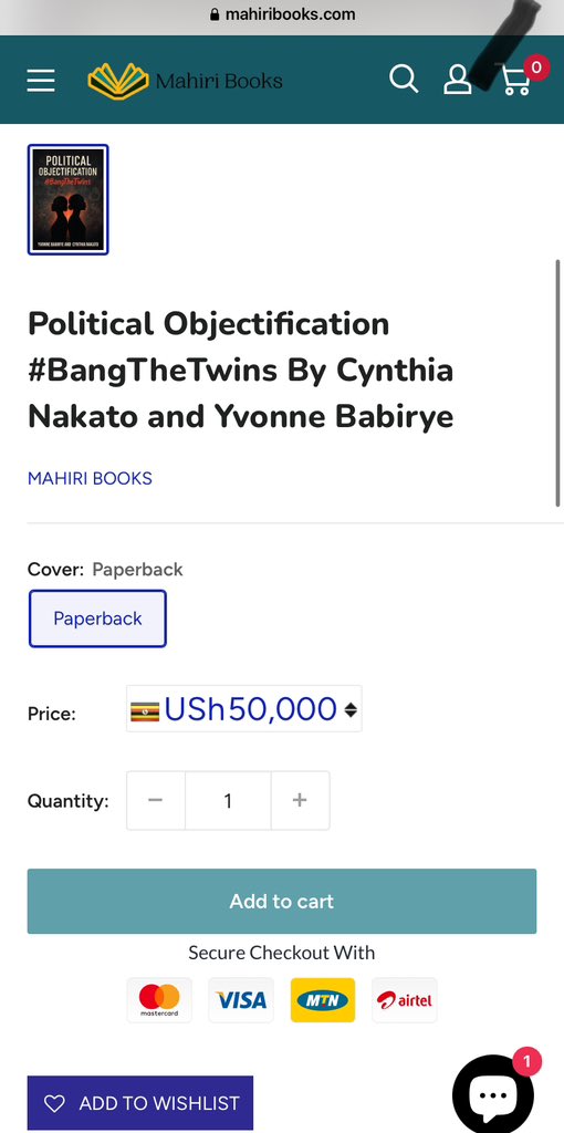 Our memoir, Political Objectificatification #BangTheTwins , is now available for order through Mahiri Books!

You can purchase it in-store or online.  

Delivery is available across East Africa.

Click here to order: mahiribooks.com/products/polit…