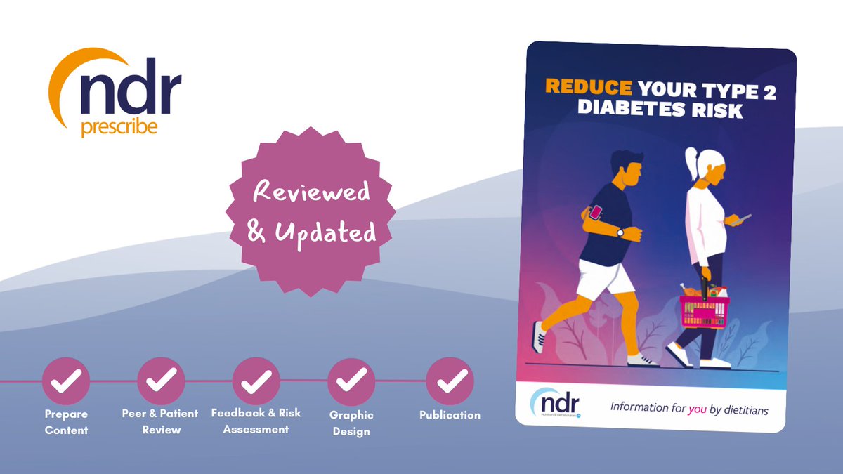We’ve been working with <a href="/nhsfife/">NHS Fife</a> and <a href="/NHSForthValley/">NHS Forth Valley</a> dietitians to review and update the resource Reduce Your Type 2 Diabetes Risk, ref 9454. We're pleased to say it's now available to Prescribe. For more info or to view samples, go to ndr-uk.org