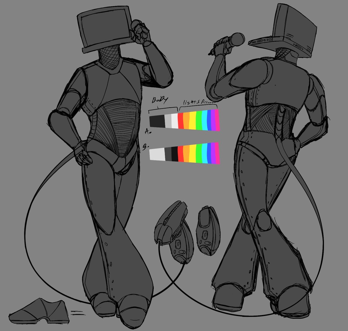 I've been hooked to tenna lately love the character do much and well couldn't help but make a tenna themed oc. his name is proto and he's a gaming star host invites fellow gamers to challenged and events.  #tennaDeltarune #ocart #illustration #refart #digitalart #robot