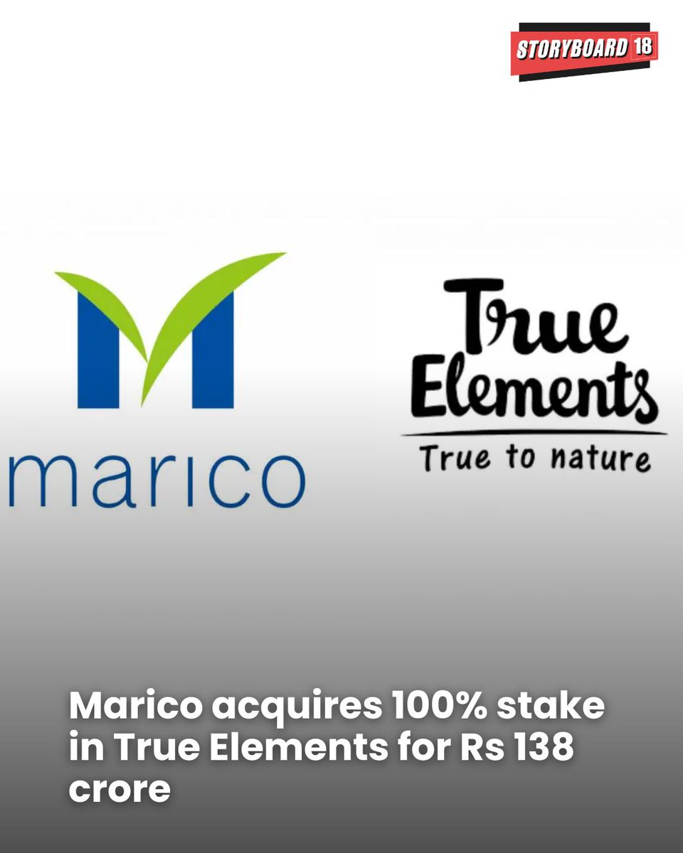 Storyboard18_'s tweet image. True Elements reported strong growth over the past three years. Its turnover stood at Rs 164.38 crore in FY25, up from Rs 76.42 crore in FY24 and Rs 57.40 crore in FY23.

storyboard18.com/brand-marketin…

#marico #acquisition #trueelements #marketing #brand #portfolio