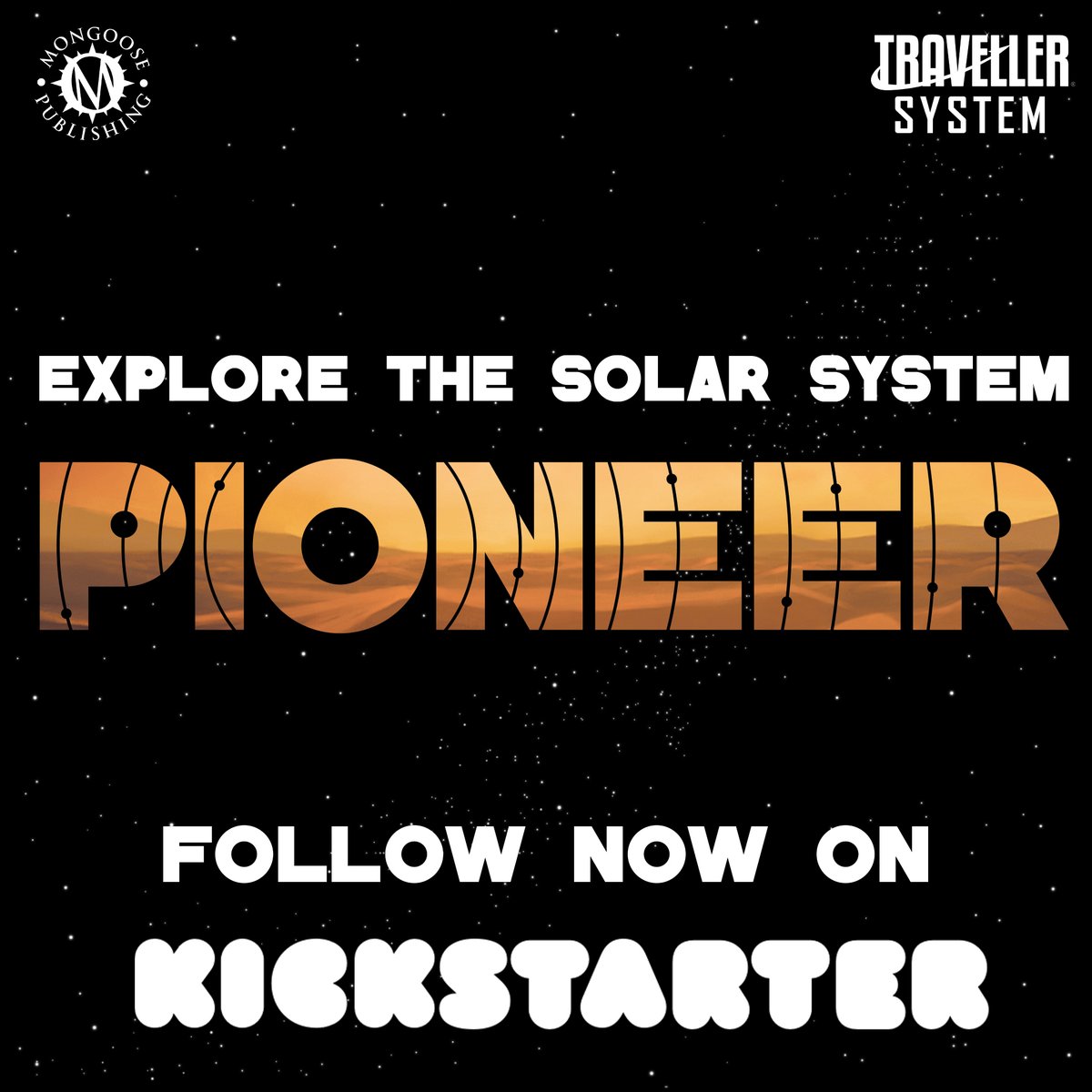 The Pioneer RPG is coming to Kickstarter at the very end of October!

Set in the very near future, humanity is exploring the solar system - be the first to walk on Mars, build a moon base or mine an asteroid!

Get ready for launch!

kickstarter.com/projects/mongo…

#ttrpg #TravellerRPG