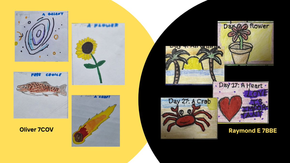 bonus_pastor's tweet photo. So much talent! The Y7 Art Summer Challenge brought out some amazing creativity. It's fantastic to see the different approaches, including drawings, photography, and sculpture. Congratulations to everyone who took part! #Creativity #Art #StudentSuccess #VACT https://t.co/J9ykMpz0JL