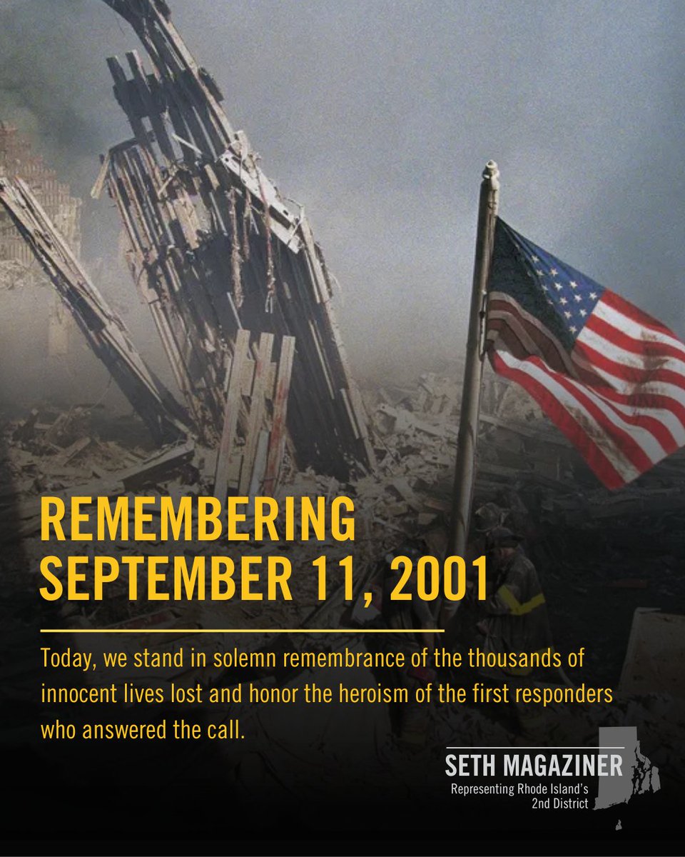 September 11, 2001 is a day that we will never forget.

Today, we stand in solemn remembrance of the thousands of innocent lives lost and honor the heroism of the first responders who answered the call.