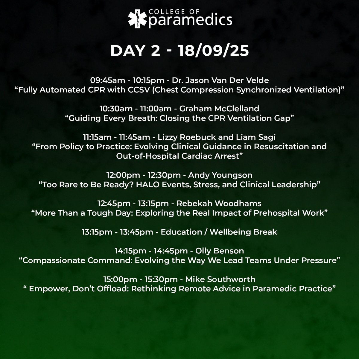 🚨 We’re thrilled to announce the line-up of speakers at our CPD Theatre for the 2025 Emergency Services Show, taking place on the 17th and 18th of September.

👋 We can't wait to see you there!