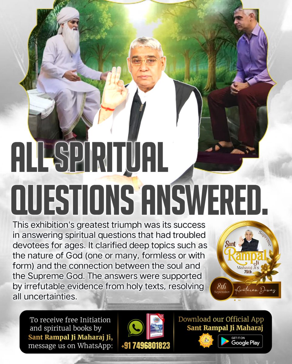 GodIsOne79's tweet photo. #तत्वज्ञान_की_प्रदर्शनी
"Kabir Parmeshwar" The highlight of the spiritual exhibition was the revelation that all holy scriptures point to a single creator and supreme master of the universe: 'Kavir
Dev, also known as Kabir Parmeshwar.
Sant Rampal Ji Maharaj

#CharlieKirkshot https://t.co/Aq3YbcNA4G