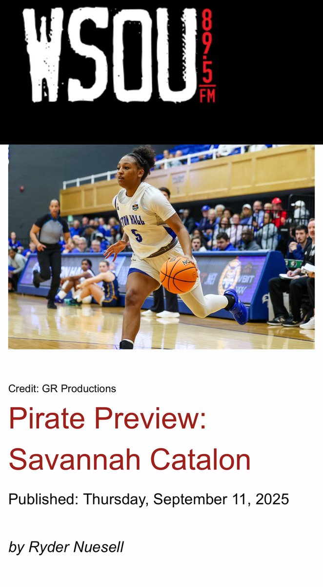 WSOU Sports (@wsousports) on Twitter photo Pirate Preview begins with Savannah Catalon! <a href="/rydern02/">Ryder Nuesell</a> gives an outlook on the star guard's upcoming season in the article below
wsou.net/news/pirate-pr… Pirate Preview begins with Savannah Catalon! <a href="/rydern02/">Ryder Nuesell</a> gives an outlook on the star guard's upcoming season in the article below
wsou.net/news/pirate-pr…