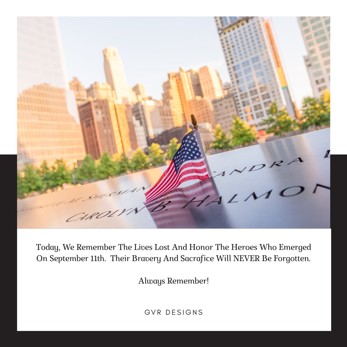 GVRDesigns's tweet image. Today we honor and remember 2,977 victims of the September 11 attacks and as well as 6 victims from the bombing of February 26, 1993!

#911 #weremember #alwaysremember
