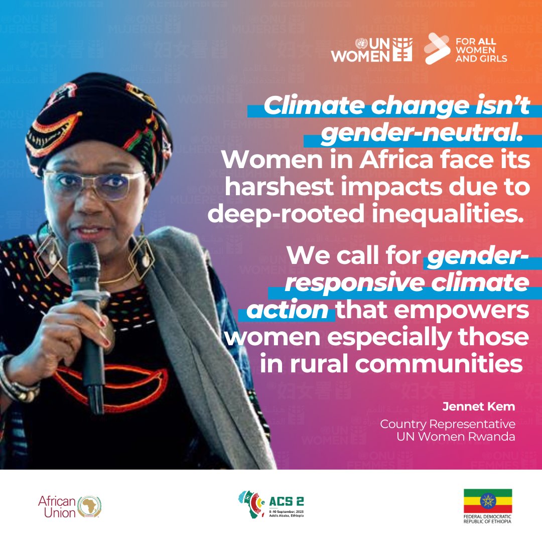 unwomenafrica's tweet image. In a bid to advocate for the integration of #GenderEquality &amp;amp; Social Inclusion in member countries climate policies, @unwomenrwanda Country Representative shared reflections at the #AfricaClimateSummit touching on inclusion especially for women in rural communities. #ACS2