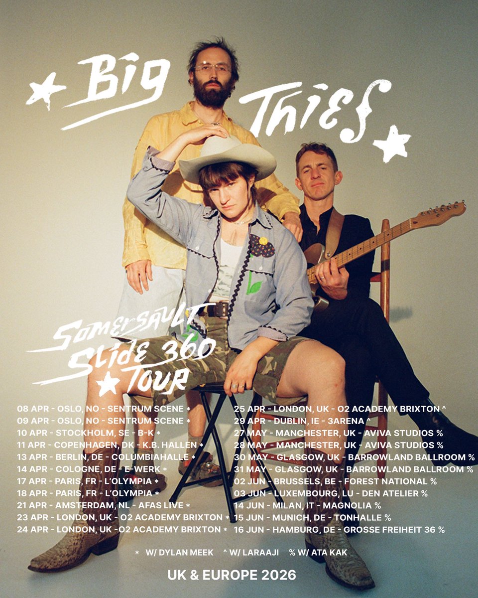 All Europe and UK shows are on sale now! Get tickets here: bigthief.net/tour