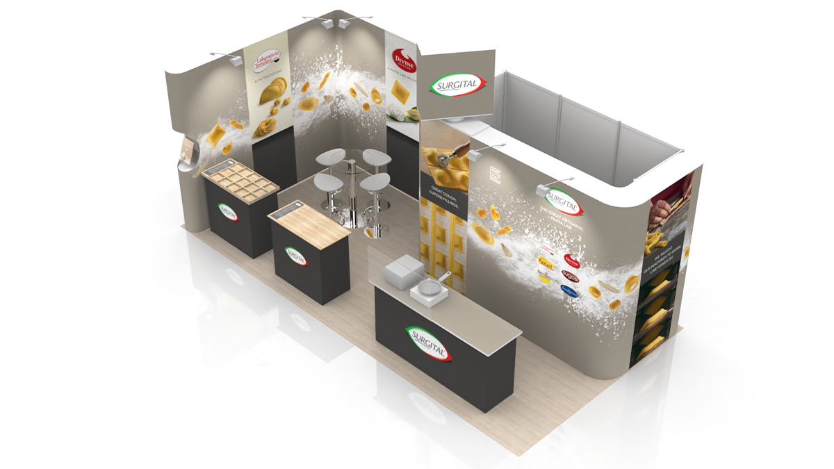 Quadrant2Design's tweet image. Professional 6m x 3m Corner #Exhibition Stand Idea for Surgital.