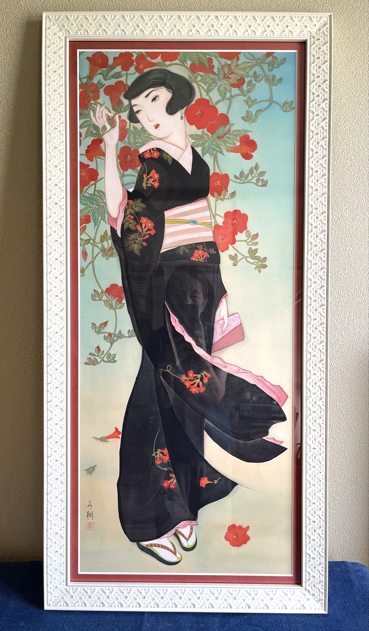 中国画 作者不詳作 絹本大幅 ダイナミックな描き込み 素晴らしい作品 地址不存在