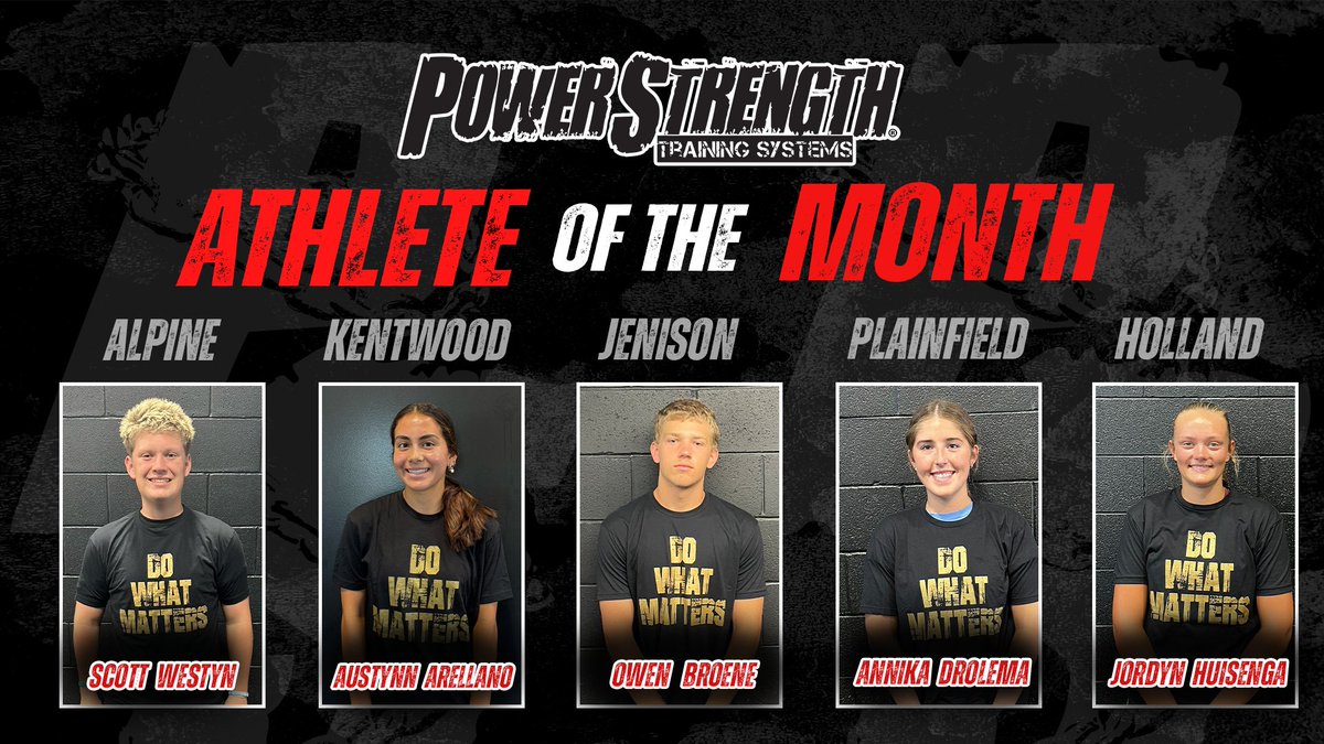 PowerStrengthTS's tweet photo. Big shoutout to our August Athletes of the Month! 💪🔥
Scott Westyn, Austynn Arellano, Owen Broene, Annika Drolema, and Jordyn Husienga — your hard work and dedication inspire everyone at PowerStrength. Keep leading the way!

#PowerStrength #AthleteOfTheMonth
@annika_drolema8 https://t.co/f6vgDcevK4