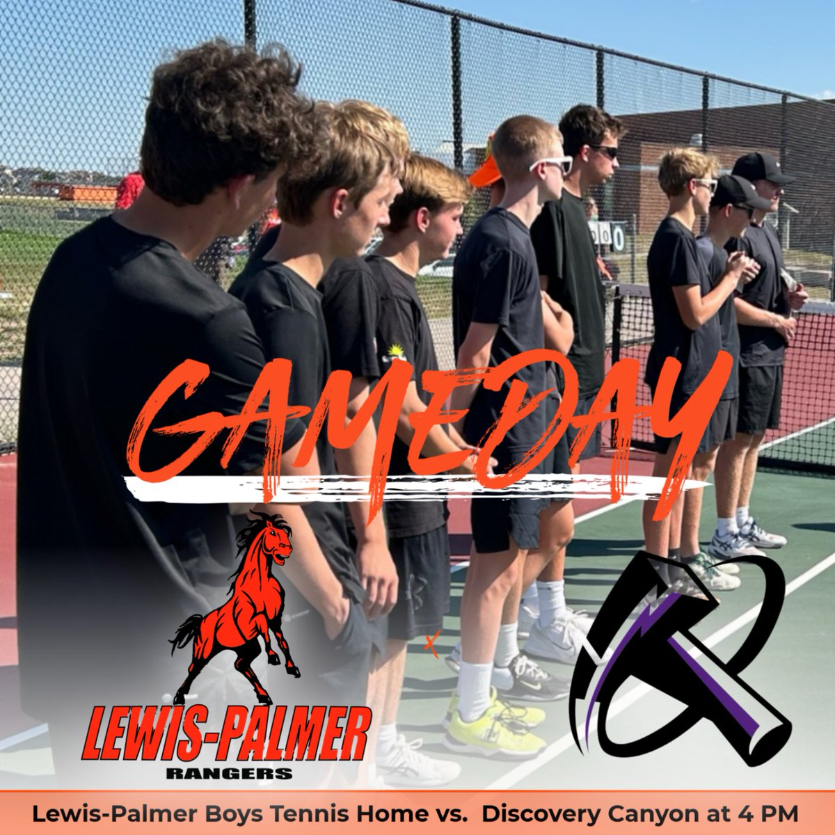 Good luck Rangers:
Boys tennis at home vs. Discovery Canyon at 4 pm.