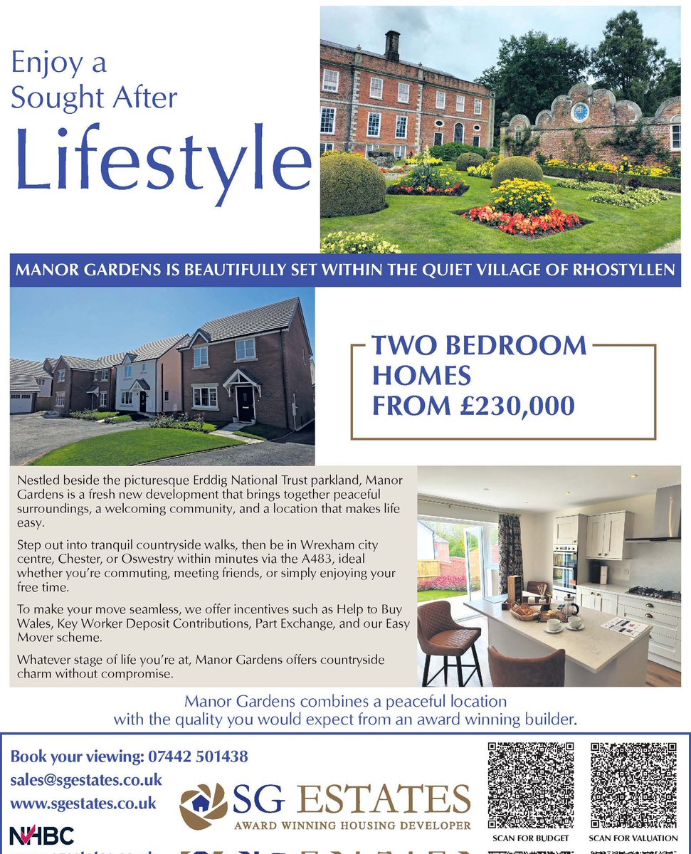 LOOKING FOR A NEW HOME THAT'S PERFECTLY PLACED ?

🌳 Countryside charm on your doorstep
🚗 Great road links to Wrexham, Chester &amp; Oswestry 
🏡 Stunning new homes at Manor Gardens, Rhostyllen

With Help to Buy Wales &amp; other incentives available!

‼️CONTACT US TO BOOK A MEETING