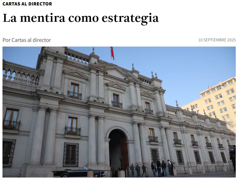 "Decir que el gobierno “se quiere robar la elección” es una pieza más de la estrategia de Kast para desinformar y dañar a las instituciones", dice la carta al director de nuestro secretario general, <a href="/acouble/">Andrés Couble</a>, publicada hoy en La Tercera ⬇️

latercera.com/cartas-al-dire…