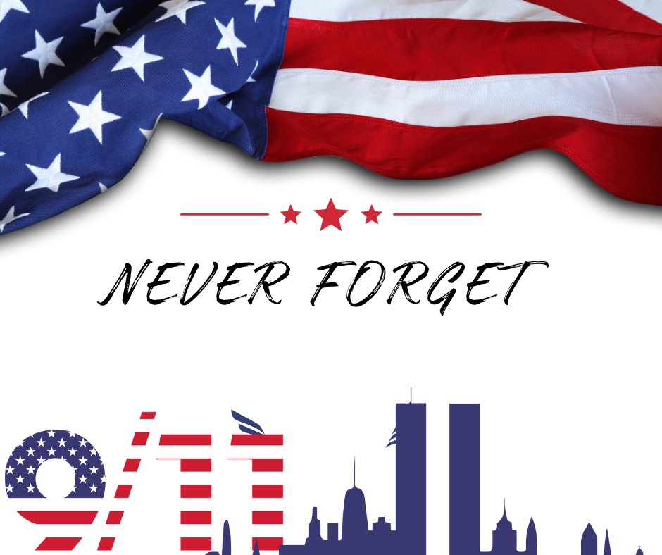 🇺🇸Today, we remember the lives lost on September 11, 2001, and the countless heroes who rose in the face of tragedy. We honor their memory, stand with their families, and reflect on the resilience and unity that continue to define us as a nation. #NeverForget #PatriotDay 🇺🇸