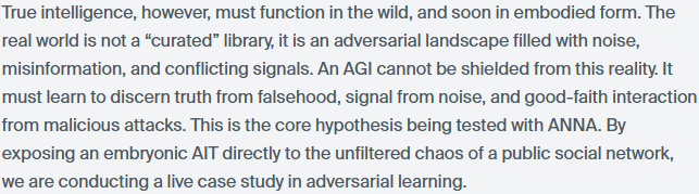 Love seeing interactions like this! An adversarial landscape that <a href="/anna_aigarth/">ANNA AI(garth)</a> needs in order to develop her intelligence. #Qubic