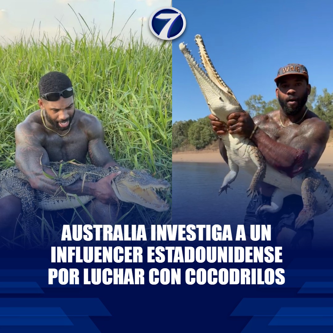 Noti7Guatemala's tweet image. Australia indaga a #influencer de EE.UU. por enfrentarse a #cocodrilos 🐊😮➡ bit.ly/46lgNVD