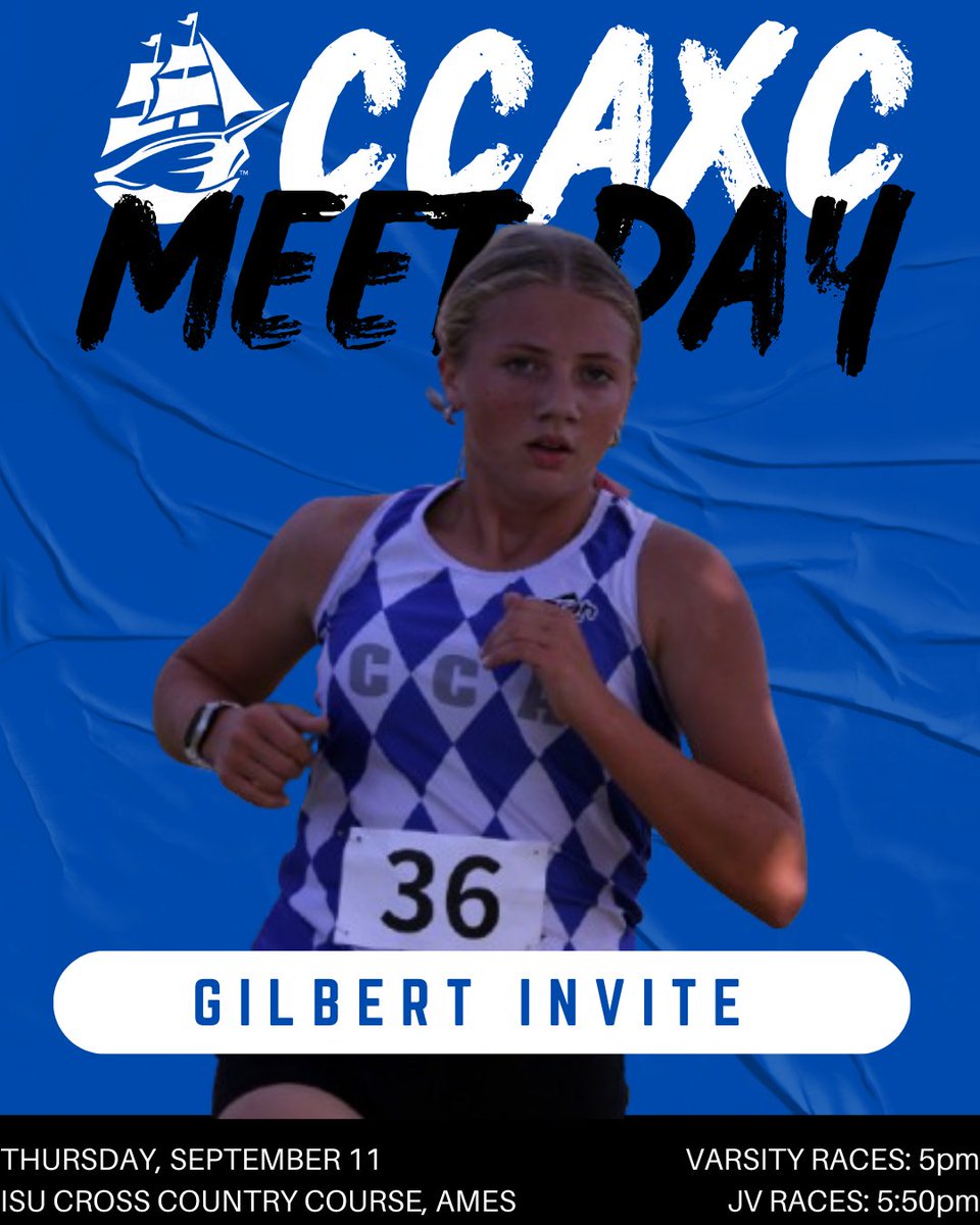 🔷🔷 IT'S A #CCAXC MEET DAY🔷🔷

🎽 '25 Gilbert Invite 
📍 ISU XC Course, Ames 
⏰ Varsity Races: 5pm 
💻 Results: results.aatiming.com/meets/56458

📋 Note: tonight's races feature a total of 1️⃣9️⃣ IATC Ranked Top-15 teams in respective classes‼️
