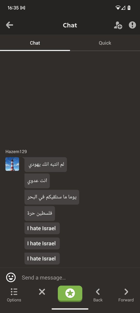 Another day of abuse on <a href="/chesscom/">Chess.com</a>
Another day they will do absolutely nothing about it.
The most toxic community I've ever been part of.
<a href="/chessmensch/">Jeremy Kane</a>

"I didn't notice you were Jewish"
"You are my enemy"
"One day we will throw you into the sea"
"Free Palestine"