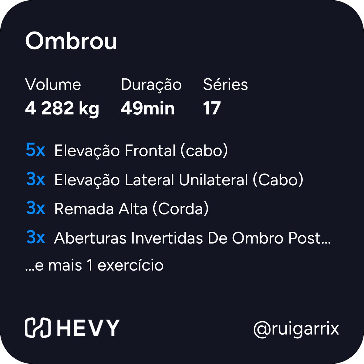 GarrixLION's tweet image. Veja o meu treinamento na Hevy! hevy.com/workout/eWo2pl…