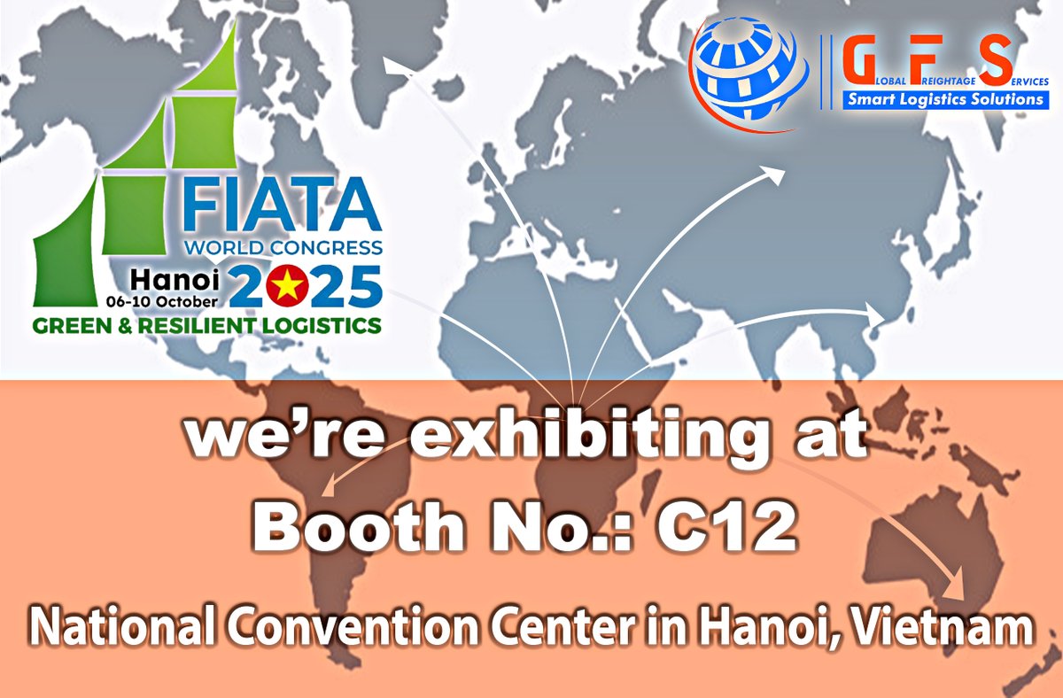 Global Freightage Services at FIATA World Congress 2025

Connecting Africa to the World — Meet Us at Booth C12, Hanoi

October 6th–10th and join us at Booth C12, National Convention Centre, Hanoi.

We look forward to building the future of global logistics together!
See you there