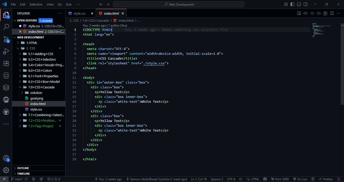 rasak_code's tweet image. Today I covered the CSS Cascade 🔥 — including Specificity and Inheritance. Understanding how CSS decides which style wins is a game. 🚀
#CSSCascade #CSSSpecificity #CSSInheritance #WebDevJourney #FrontendDevelopment #LearnToCode