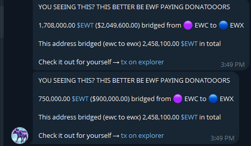 EWF lifting some $EWT to EWX