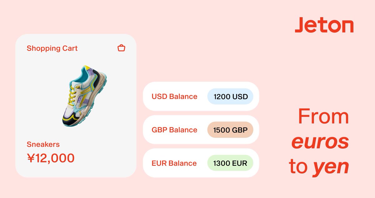 From euros 💶 to yen 💴 and everything in between. Jeton gives you 50+ payment methods, supports 20+ currencies, and is available in 20+ countries.

Sign up now 📲 and join over one million users!
jeton.com