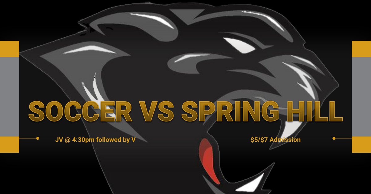 Soccer takes on Spring Hill today starting with JV at 4:30 and varsity following.  $5 &amp; $7 at the gate or tickets through GoFan:  gofan.co/event/3691029?…